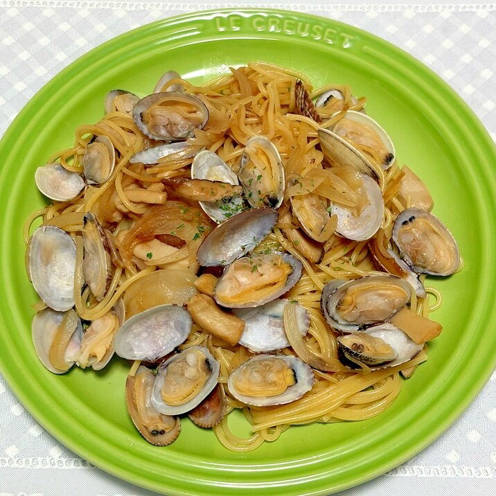 あさりと新玉ねぎの和風パスタ